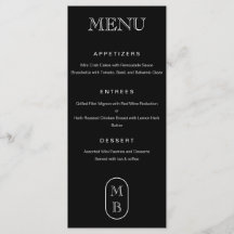 Svartvit monogram Personalize Bröllop