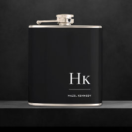 Svartvit monogram Personlig Fickplunta