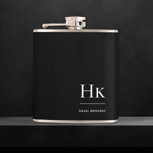 Svartvit monogram Personlig Fickplunta
