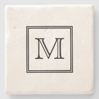 Svartvit monogram stenunderlägg