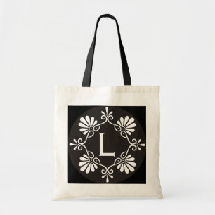 Svartvit Monogram Tygkasse