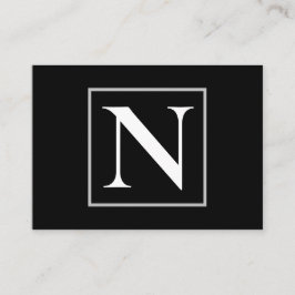 Svartvit monogram visitkort