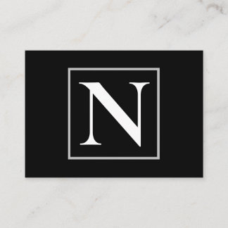 Svartvit monogram visitkort