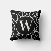 Svartvit monogramcirkel Svart modern Abstrakt-pil