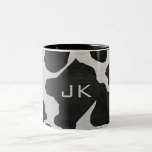 Svartvit Monogramko Två-Tonad Mugg