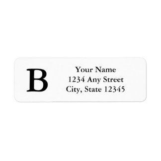 Svartvit monogrammade Returetiketter Returadress Etikett