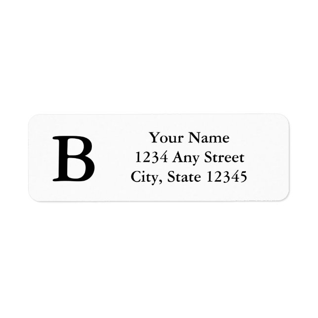 Svartvit monogrammade Returetiketter Returadress Etikett (Framsidan)