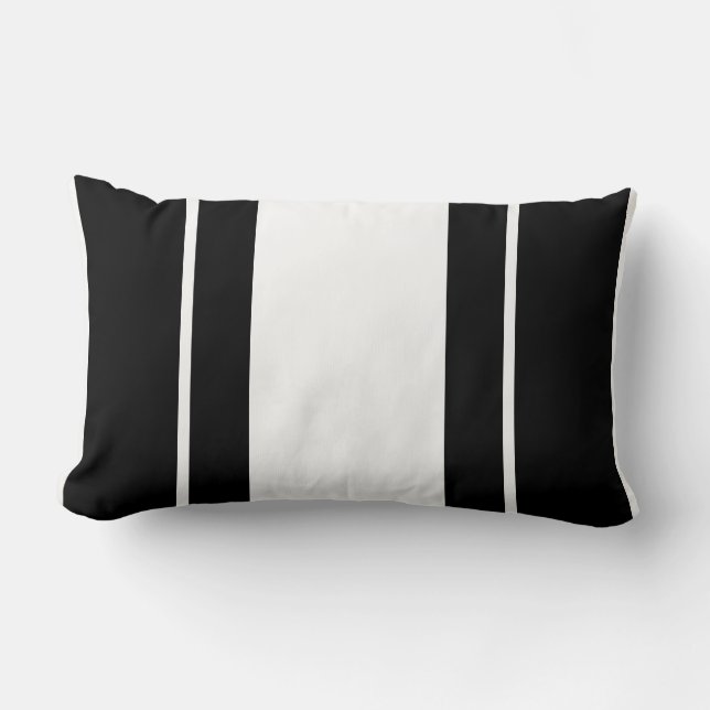 Svartvit monogrammerad fyllning lumbarkudde (Framsida)