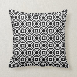 Svartvit monokrom geometrisk design kudde