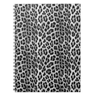Svartvit monokrom, leopard mönster anteckningsbok