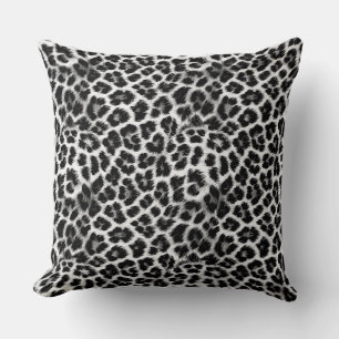 Svartvit monokrom, leopard mönster kudde