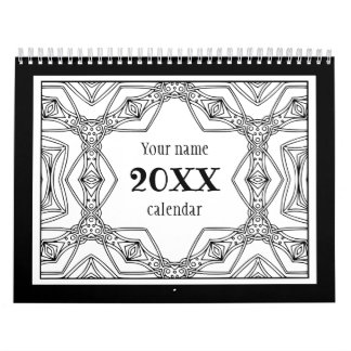 Svartvit Mönster färgning Bok Kalender