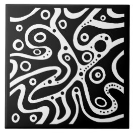 Svartvit mönster kakelplatta