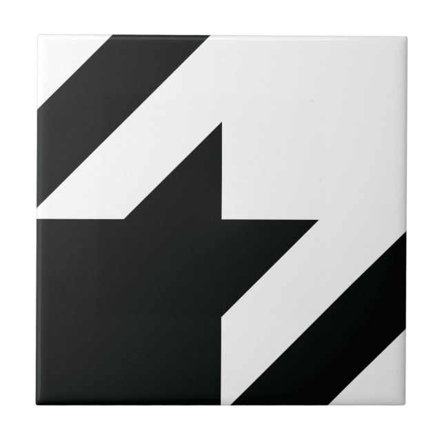 Svartvit Mönster Kakelplatta (Framsidan)