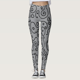 svartvit mönster leggings