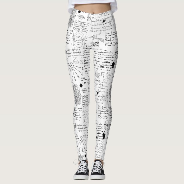 svartvit mönster leggings (Framsida)