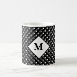 Svartvit mönster Monogram Kaffemugg