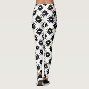 Svartvit mönsterdamasker leggings
