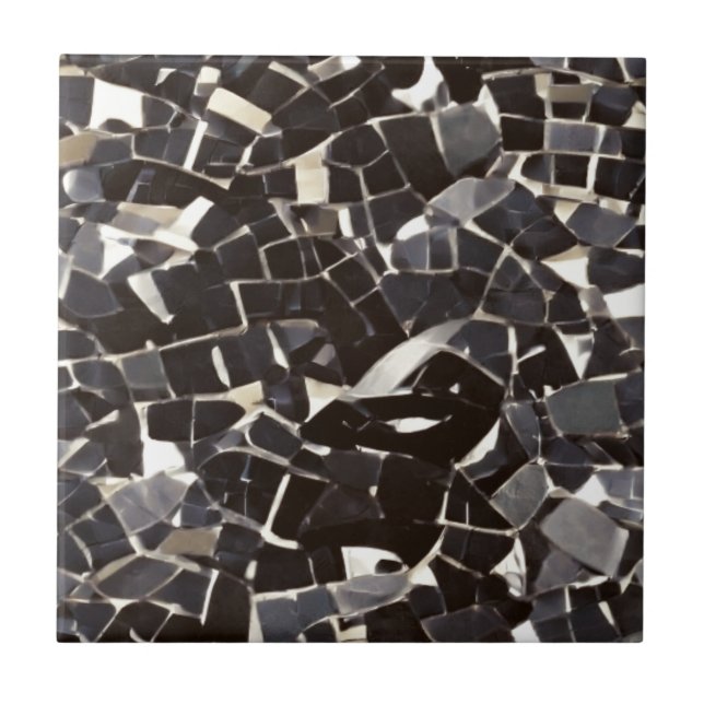 Svartvit mosaik  kakelplatta (Framsidan)