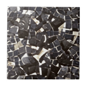 Svartvit mosaik kakelplatta