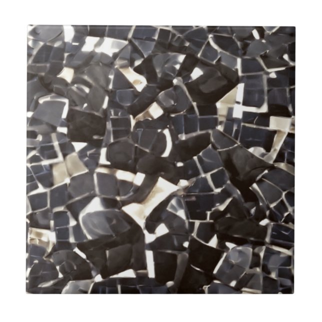 Svartvit mosaik kakelplatta (Framsidan)