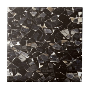 Svartvit mosaik kakelplatta