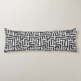 Svartvit motif | Geometric Maze Mönster Kroppskudde