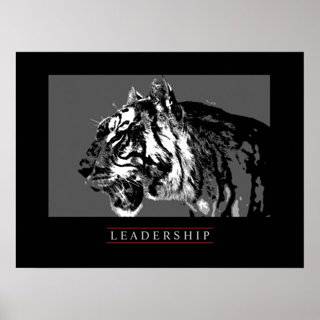 Svartvit Motiv Lea Tiger Poster (Framsidan)