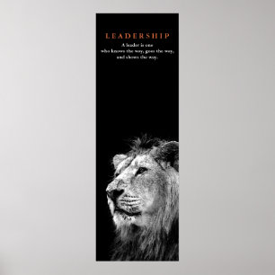 Svartvit Motiv Leaagement Quote Lejon Poster