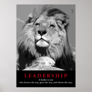 Svartvit Motiv Leaagement Quote Lejon Poster