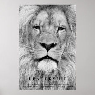 Svartvit Motiv Leader Lejona Ögon Poster