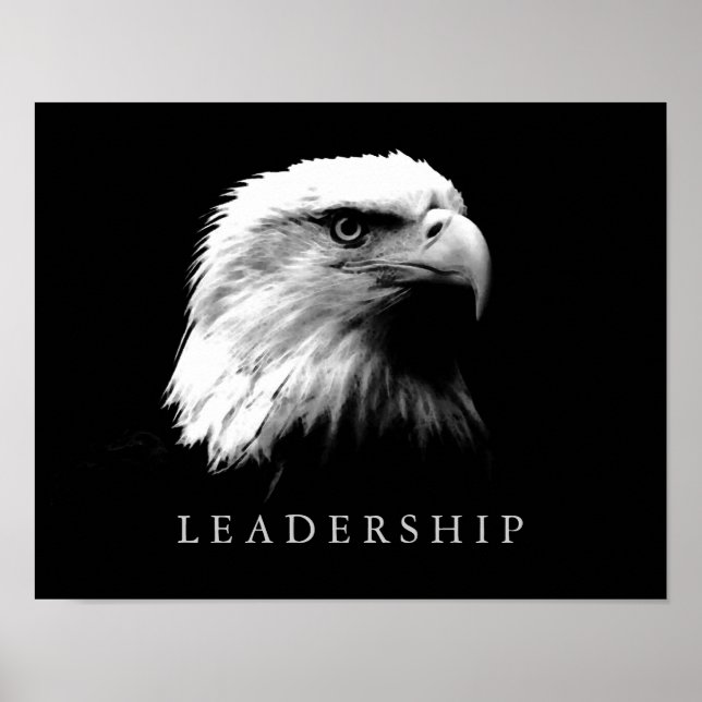 Svartvit Motiv Leaghtage Eagle Poster (Framsidan)