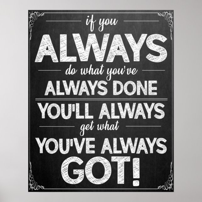 Svartvit Motivational Classroom Poster (Framsidan)