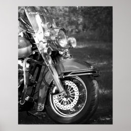 Svartvit motorcykelfront 16 x 20 poster