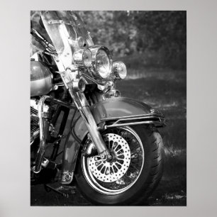 Svartvit motorcykelfront 16 x 20 poster