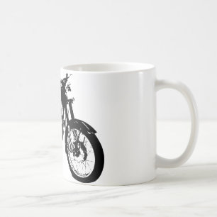 Svartvit motorcykelteckning kaffemugg