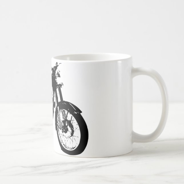 Svartvit motorcykelteckning kaffemugg (Höger)