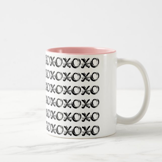 Svartvit mugg för design XOXO (Höger)