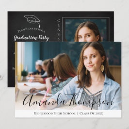 Svartvit multifoto Studenten med enkel Elegant Inbjudningar