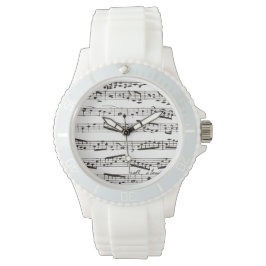 Svartvit musik noter armbandsur
