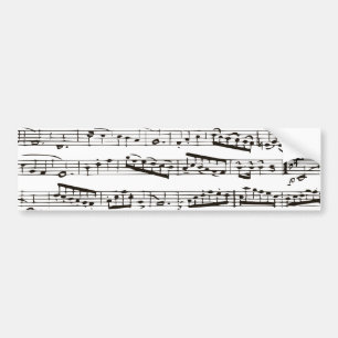 Svartvit musik noter bildekal