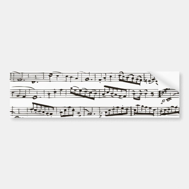 Svartvit musik noter bildekal (Framsidan)