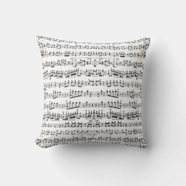 Svartvit Musik noter dekorativ Dekorativ kudde (Framsida)