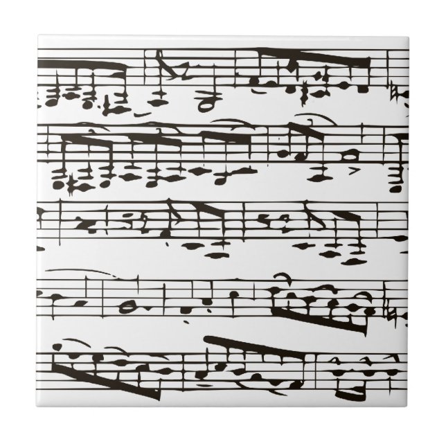 Svartvit musik noter kakelplatta (Framsidan)