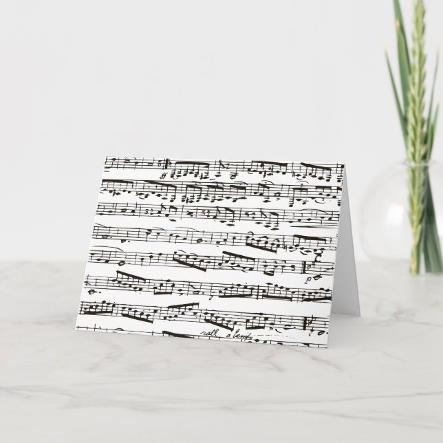 Svartvit musik noter kort (Framsida)