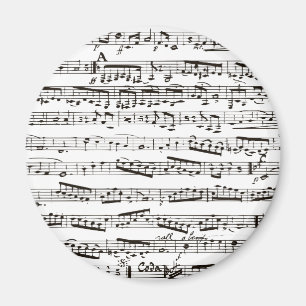 Svartvit musik noter magnet