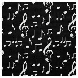 Svartvit musik noter mönster väv tyg