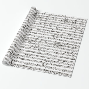 Svartvit musik noter presentpapper