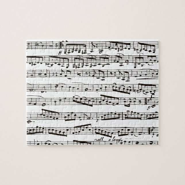 Svartvit musik noter pussel (Horisontell)