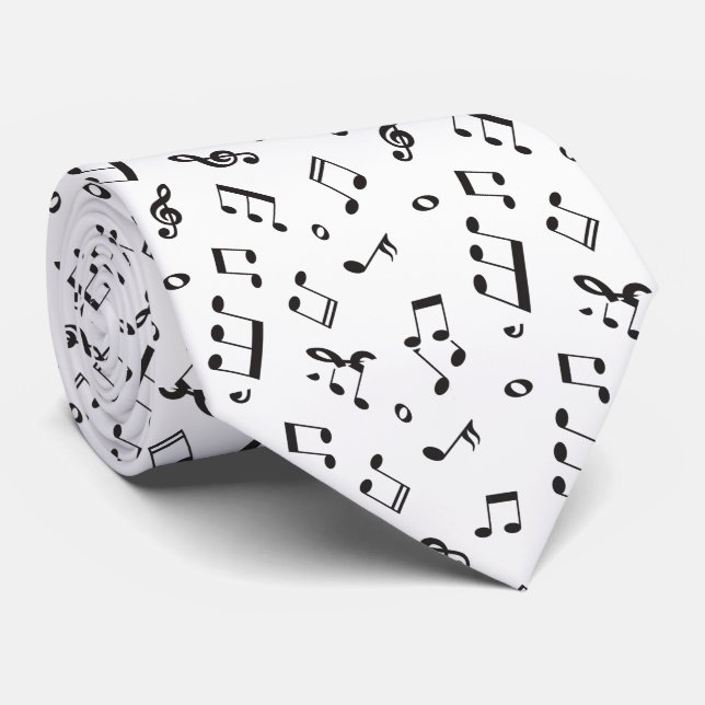 Svartvit musik noter slips (Rullad)